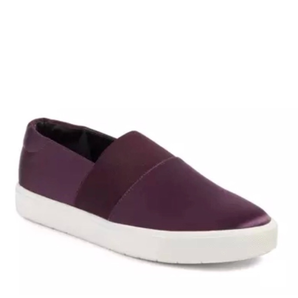 Vince Corbin Satin Aubergine Slip-On Sneaker sz 7